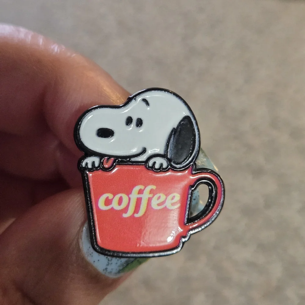 Snoopy Needs Coffee Enamel Pin